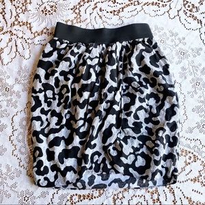 Black and White Wrap Skirt
